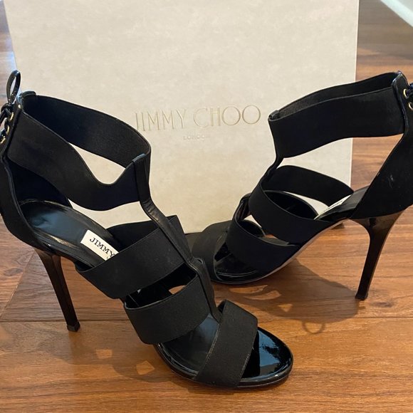 Jimmy Choo Black Strappy Heels. Size 38.5 - Picture 6 of 6